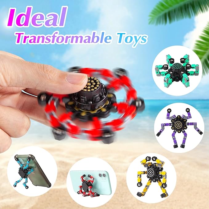 for Mom Transformable Fidget Spinners for Kids and Adults Stress Relief Sensory Toys for Boys and Girls Fingertip Gyros Toy Birthday Party Favors for Kids Classroom Gifts