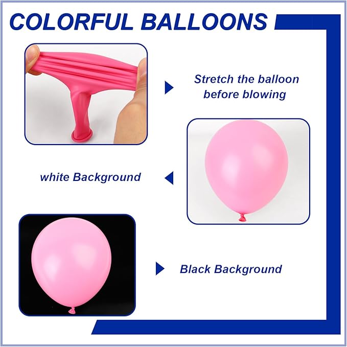 140pcs Pink Round Balloons Different Sizes 18 12 10 5 Inch Latex Balloons for Arch Decoration Party Balloon Kit for Graduation Birthday Party Wedding Balloon Baby Shower Decoration
