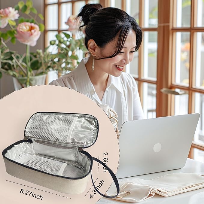 Insulated Breastmilk Cooler Bag with 2 Ice Packs - Breastmilk Cooler Organizer Bag for Daycare, Breastfeeding Mom Travel Outdoor