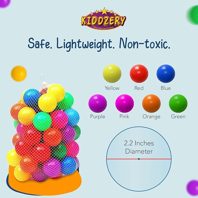 Kids Ball Pit Pop Up Large Tent for Toddlers - Indoor & Outdoor Gift Toys for Infants Girls & Boys, Baby Playpen with Zippered Storage Bag, 200 BallPit Balls Included