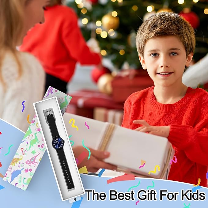 Kids Analog Watch Boys Girls, 30M Waterproof, Sports Watch for Boys, Easy to Read Children's Thin Dial Wrist Watches with Soft Band, for Ages 5-15 Kids Great Birthday Gifts Christmas Day