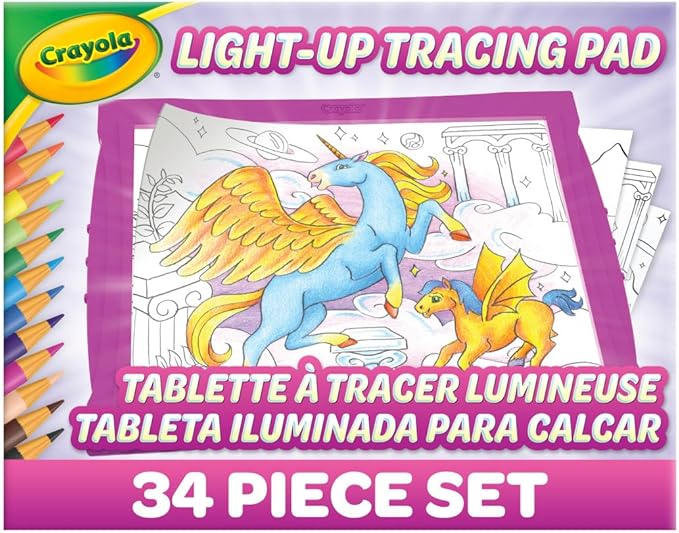 Crayola Light Up Tracing Pad - Pink, Writing & Drawing Art Kit for Kids, Kids Toys & Games, Tracing Light Box, Sketching Gifts for Girls & Boys, 6+ [Amazon Exclusive]