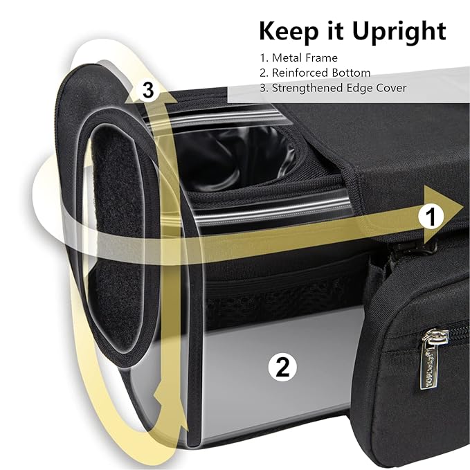 TOPDesign Universal Baby Stroller Organizer, Stroller Caddy with Heightened Insulated Cup Holders & Non-Slip Secure Hooks Accessories, Fits Most Strollers, Machine Washable (Black)