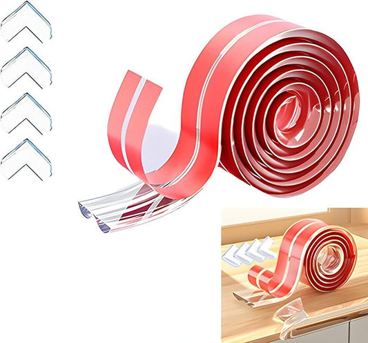 Edge Protector Strip, Corner Protector Baby,Corner Protectors for Furniture with3M Adhesiveft，Crib Rail Covers for Teething Safe for Table, Fireplace (0.6x0.6 in Width 13.1 ft Length)