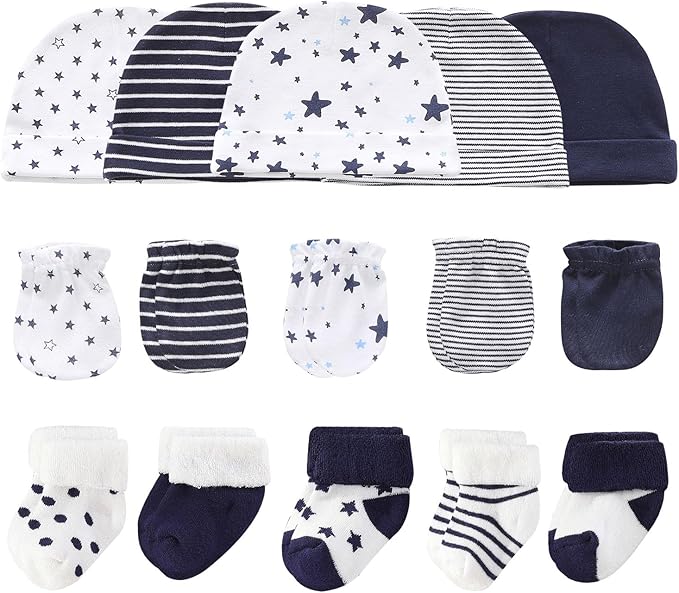Baby Hats Mittens and Socks Set Cotton Newborn Hat Beanie Soft Infant Girls Boys Caps Gloves 0-6 month