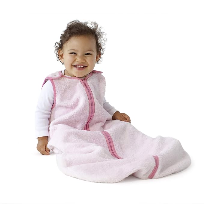 baby deedee Sleep Nest Teddy Baby Sleeping Bag, Pink, Small (0-6 Months)