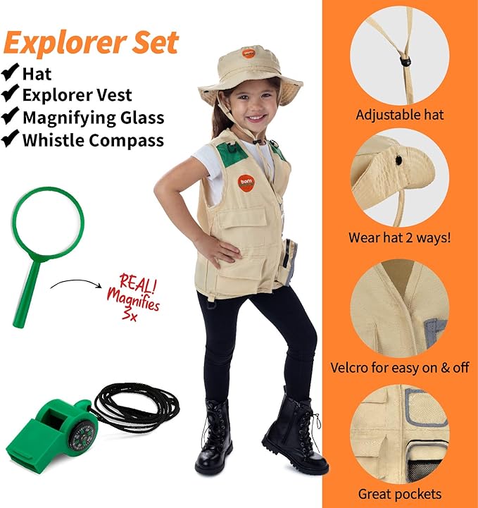 Born Toys Kids Costumes Set, 3-in-1 Dress Up & Pretend Play, Ages 3-7, Washable