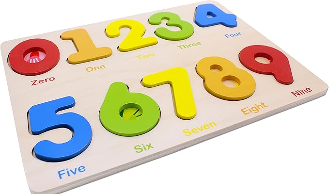 Aile Wooden Preschool Learning Number Puzzles Toys for Kids Age 2-4， Educational Toys