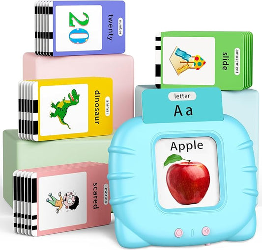 520 ABC Sight Words Talking Flash Cards, Christmas Birthday Gift for 2 3 4 5 6 Year Old Boys and Girls, Preschool-Learning-Activities, Toddler Educational Toys for Ages 1-6 Kids, Blue