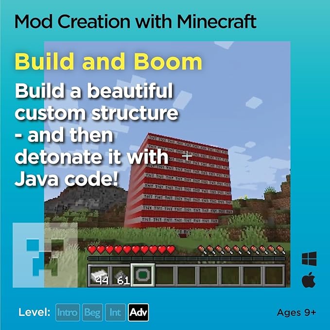 Coding for Kids with Minecraft - Ages 9+ Learn Real Computer Programming and Code Amazing Minecraft Mods with Java - Award-Winning Online Courses (PC & Mac)