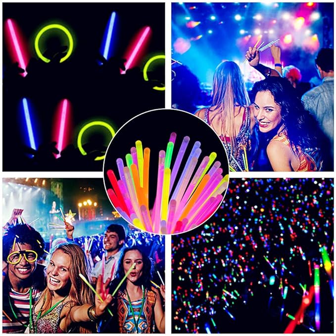 Glow Fever Glow Sticks Bulk 100ct Premium Glow In The Dark Light Up with Lanyards, For Party Supplies, Party Favors, Birthday, Halloween, Super Bright, Lasts Up to 12 hrs