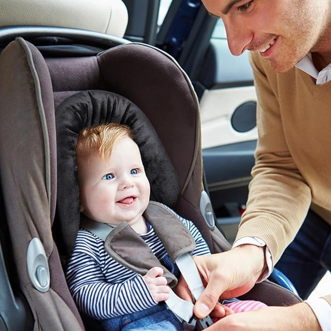 COOLBEBE New 2-in-1 Babybody Supports for Baby Newborn Infants - Extra Soft Stroller Cushion Pads Car Seat Insert, Seasons, Black