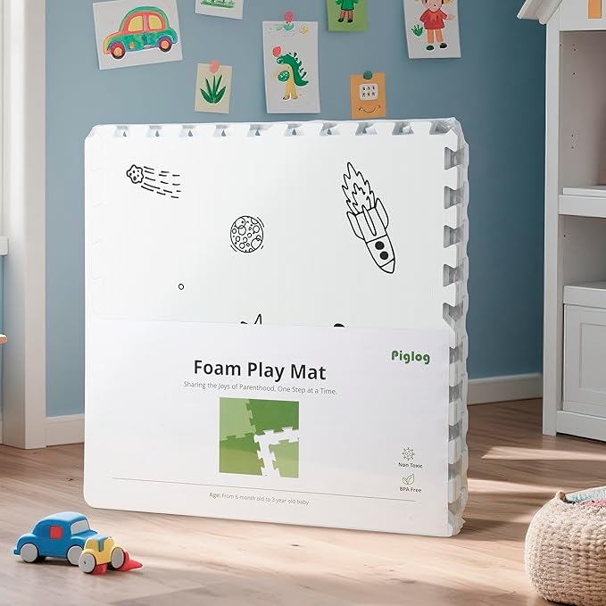 Baby Play Mat, 72x48-Inch Baby Foam Play Mat,6-Piece Interlocking Foam Floor Tiles for Toddlers, Floor Mats for Kids,Baby Foam Play Mat for Babies & Toddlers, Waterproof,Crawling Mat(Space)