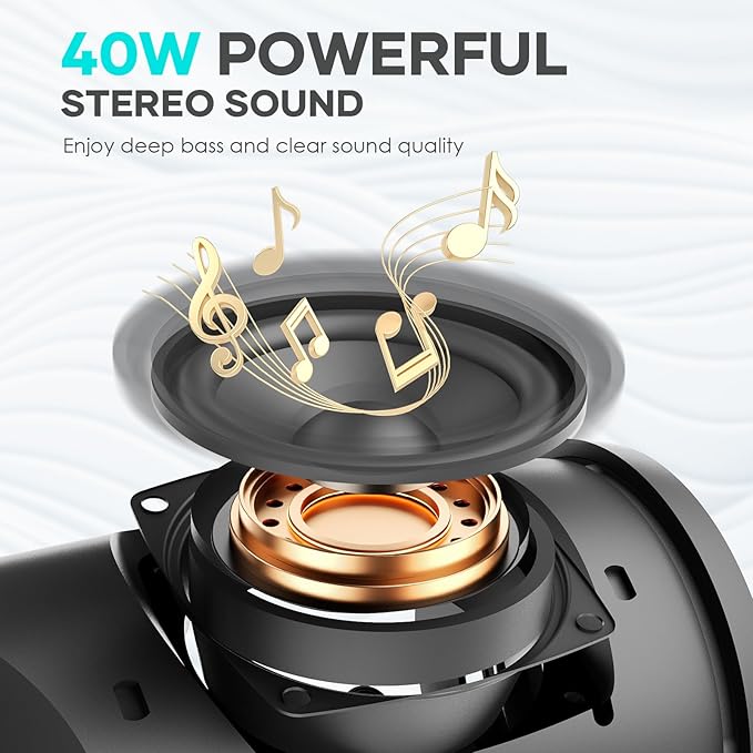 Bluetooth Speaker IPX6 Waterproof.Musibaby M88pro with Loud Stereo Sound,Portable Wireless Speaker,40H Battery,Bluetooth 5.3,Dual Pairing, Shower Outdoor Speaker for Party, Beach, Gifts Ideal.