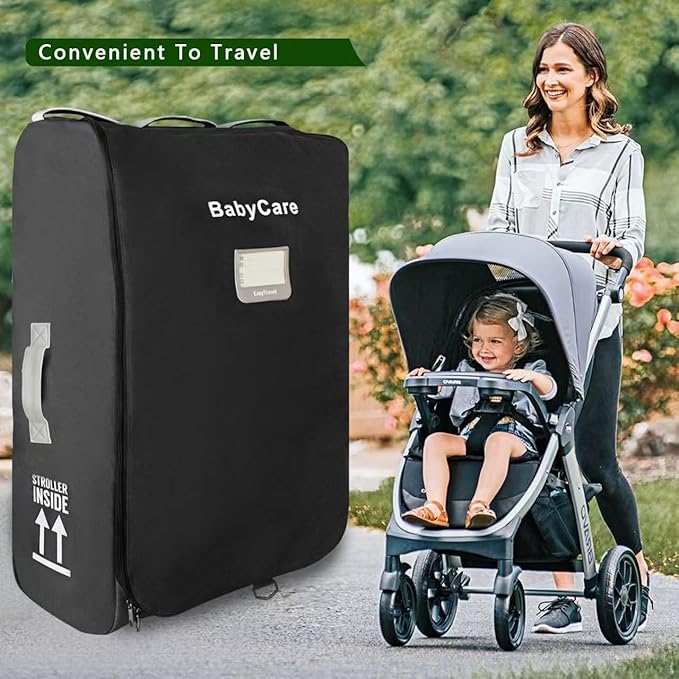Stroller Travel Bag Compatible with UPPAbaby Vista, Vista V2, Cruz V2,Uppa-baby Bag With Wheels,Dual Handles,Luggage Tag for Airplane Flight Travel