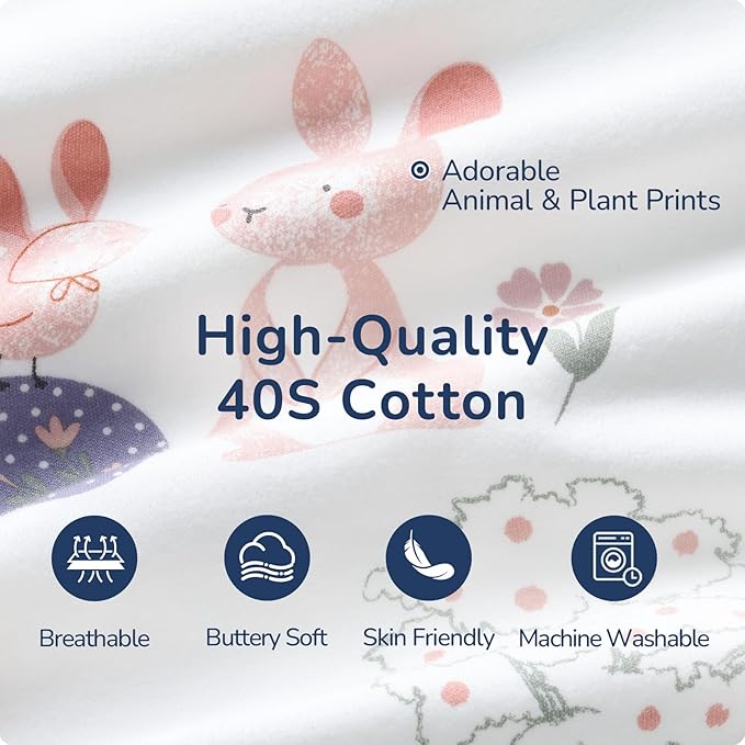 Baby Sleep Sack 12-18 Months, Cotton Detachable Long Sleeve Sleep Sack, 2.5 Tog Toddler Sleeping Sack with Temperature Strips, 2-Way Zipper Wearable Blankets for Newborns, Bunny