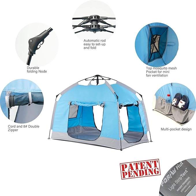 Easy Set Up Kids Playhouse with Nice LED Light Strip and 3 Large Opens,Portable Children Play Tent & Privacy Room for Indoor & Outdoor Games with Carry Bag-Free Space for Toddlers-Birthday Gifts