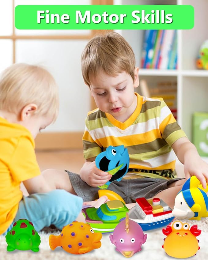 Bath Toys for Kids Ages 1-3 - Mold Free Bath Toy for Babies 6-12 Months - Toddler Pool Bathtub Water Table Toys - Valentines Day Gifts for 1 2 3 Year Old Boys Girls Easter Basket Stuffers Toy Boats