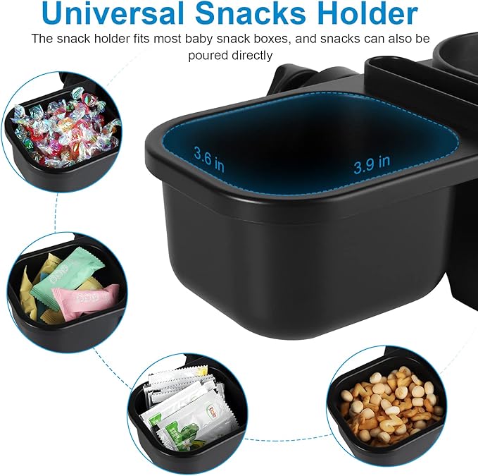 Accmor Stroller Cup Holder with Tray, Universal Cup Holder, Bike Bottle Holder, 360° Rotatable Large Caliber Drinks Holder for Stroller, Bike, Wheelchair, Walker