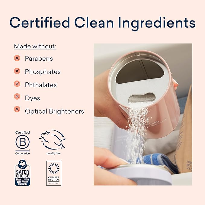 BLUELAND Oxi Laundry Booster Powder with Tin, Starter Set, Spring Bloom Scent, 25 Loads, 17.6 oz, Plastic-Free, Eco Friendly, Oxy Cleaner, Stain Remover