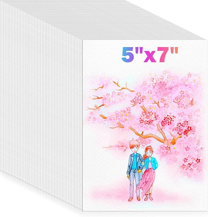 180 Sheets Watercolor Paper, Valentine Gift Cards, 5"x7" White Water Color Paper Bulk, 140lb/300gsm Artist Drawing Coloring Supplies for Adults, Watercolors, Paint Set, Canvas Painting, DIY Projects