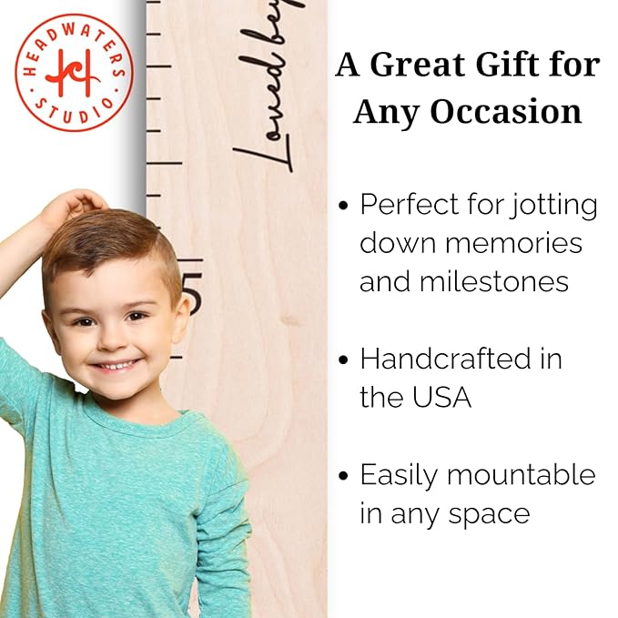 Boho Growth Chart for Wall Wooden Growth Chart for Kids, Height Chart for Wall, Kids Height Wall Chart, Kids Sizing Chart, Wall Height Chart for Kids - Love Beyond Measure, Natural