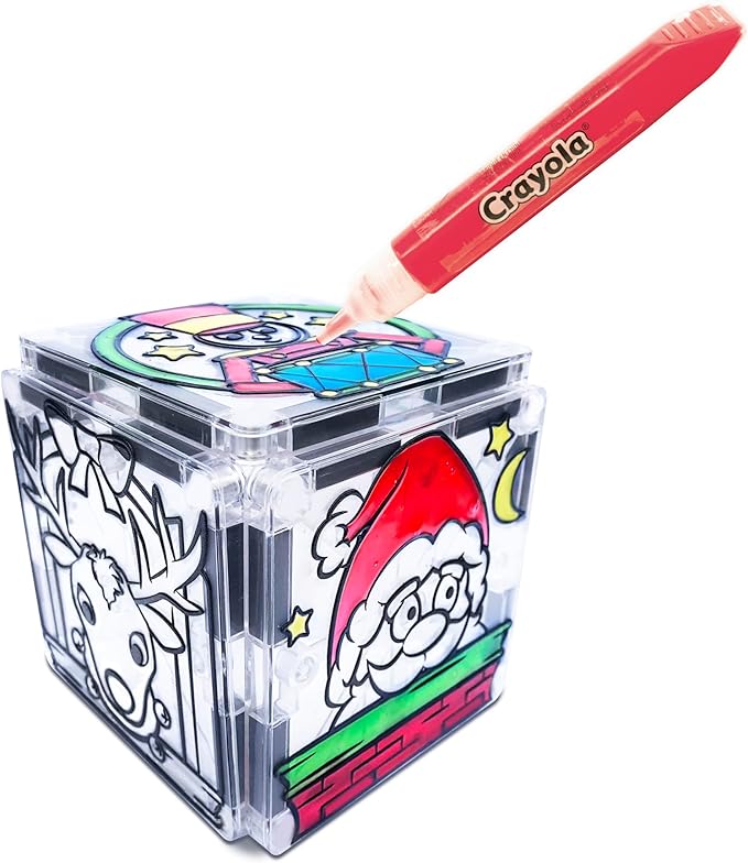 CreateOn Crayola PaintOn Holiday Magnetic Tiles, Magnetic Kids’ Building Toys, STEM Learning Travel Toys for Boys and Girls, 18-Piece Set