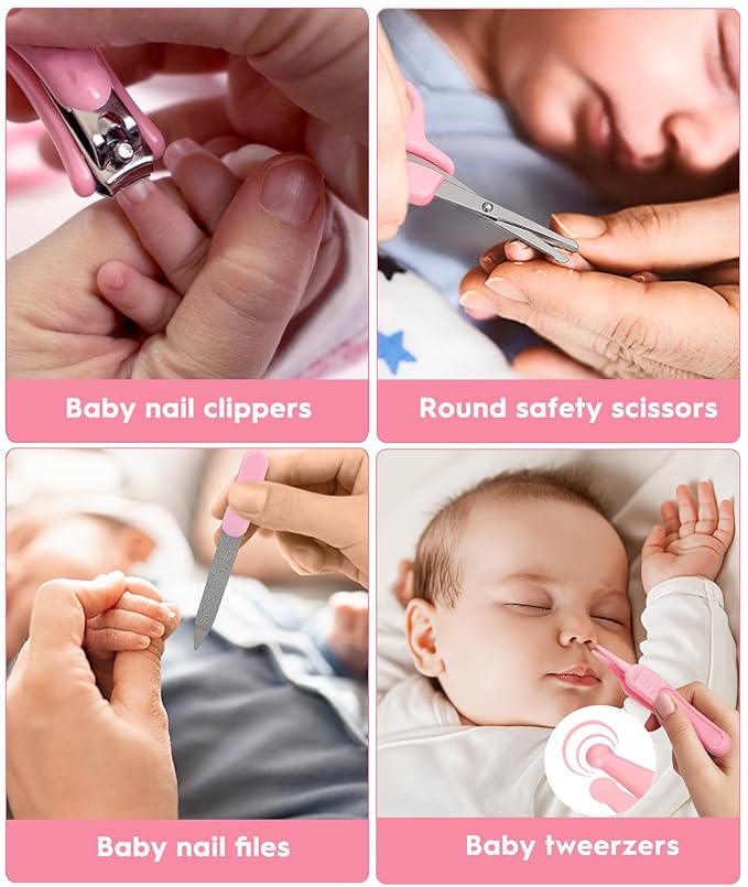 Baby Healthcare and Grooming Kit, Safety Newborn Nursery Baby Care Kit, with Hair Brush Comb, Nail Clipper, Thermometer, Pacifier Clip, Baby Registry Search, Baby Girl Boy Newborn Essentials