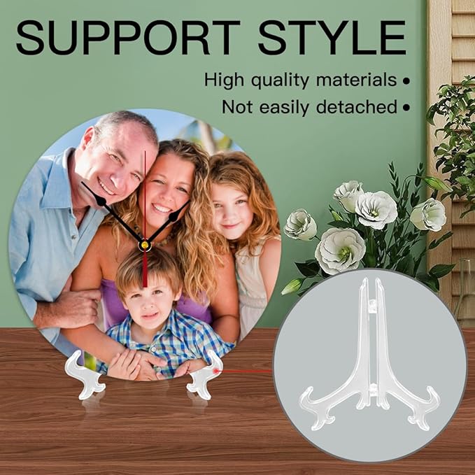 Generic Custom Clocks for Walls Personalized Picture Hanging Time Clocks That PVC Customized Round Silent Clock for Living Room Wedding Friend Family Lover, 12inch-30cm