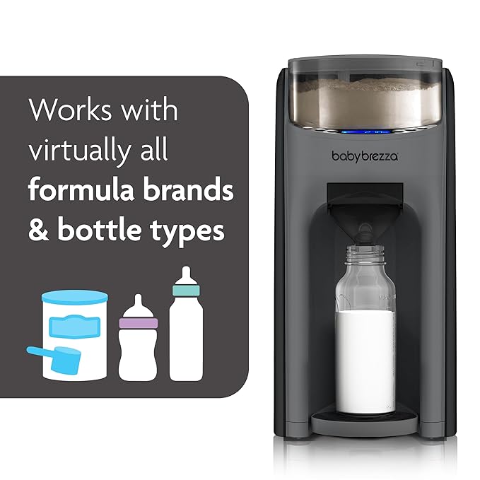 Baby Brezza New and Improved Formula Pro Advanced Formula Dispenser Machine - Automatically Mix a Warm Formula Bottle Instantly - Easily Make Bottle with Automatic Powder Blending, Charcoal