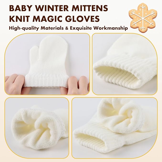 Baby Winter Mittens Toddler Stretch Knit Gloves Magic Warm Glove for Baby Boys Girls