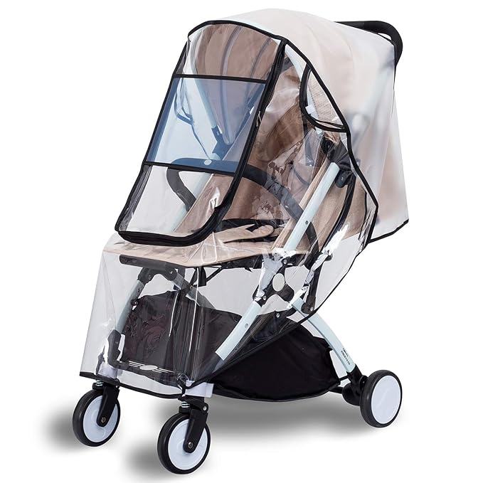 Bemece Stroller Rain Cover Universal Stroller, Travel Weather Shield Windproof and Waterproof Protect from Dust and Snow
