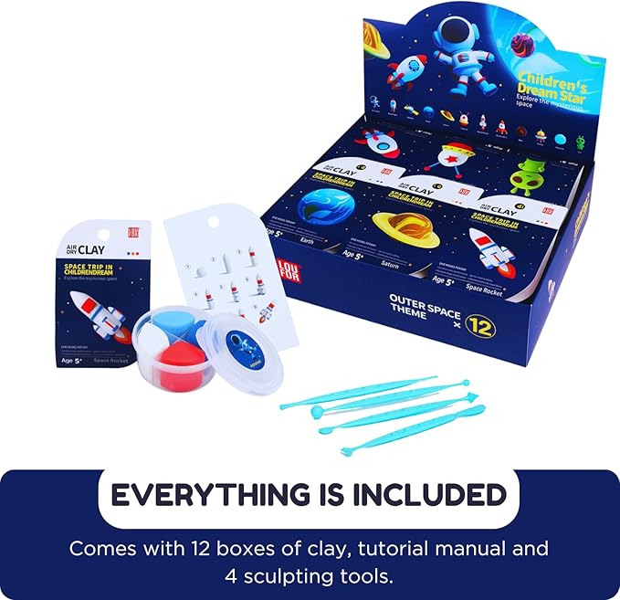 Air Dry Clay Kits - Modeling Clay for Kids, Ultra Light & Soft, Safe & Non-Toxic, DIY Airdryclay Kit with Sculpting Tools and Tutorials, Creatible Art Crafts Toys Gifts for Boys Girls