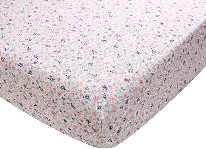 7 PCs Pink Embroidery Butterfly Nursery Crib Bedding Set 100% Cotton Baby Girl 3D Butterfly Themed Cot Bedding Set 1 Quilt, 2 Fitted Sheet, 1 Window Valance, 3 Butterfly Shaped Wall Decor