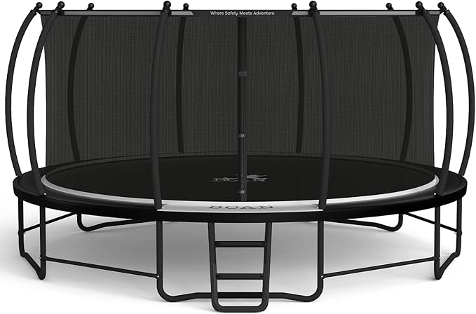 BCAN 8FT 10FT 12FT 14FT 15FT 16FT Recreational Trampoline with Enclosure for Kids Adults, ASTM Approved, Outdoor Trampolines with Ladder for Kids