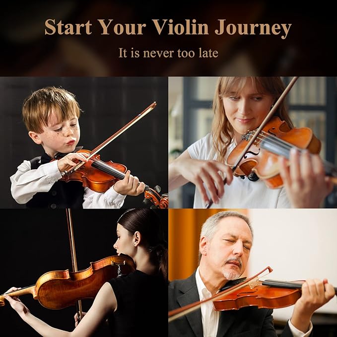 Eastar 3/4 Violin Set Fiddle EVA-3 Matte fo Beginners with Hard Case, Rosin, Shoulder Rest, Bow, and Extra Strings (Imprinted Finger Guide on Fingerboard)