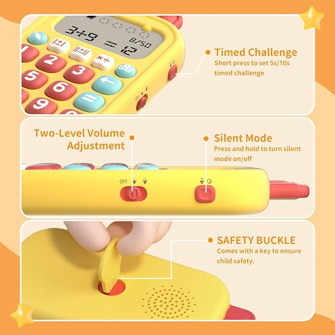 alilo Math Games for Kids Ages 5-12, Portable Math Toys for Practicing Addition, Subtraction, Multiplication and Division, Fun Educational Toy with 5 Modes, 19 Math Games, and 50K Math Questions