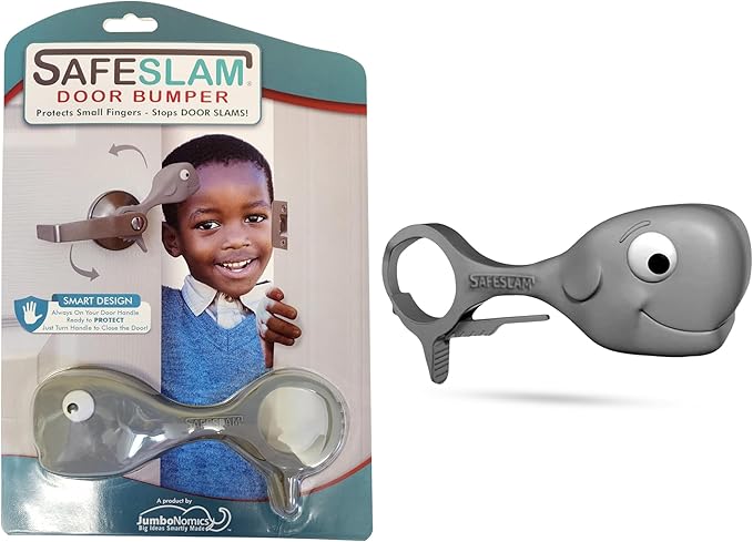 Baby Proofing Door Stopper, Door Pinch Guards Protect Child Fingers & PET Tails. Baby Safety Finger Protectors Prevent Pinch Injuries – Kids and Adults Love Whale Pinch Guard (Grey)