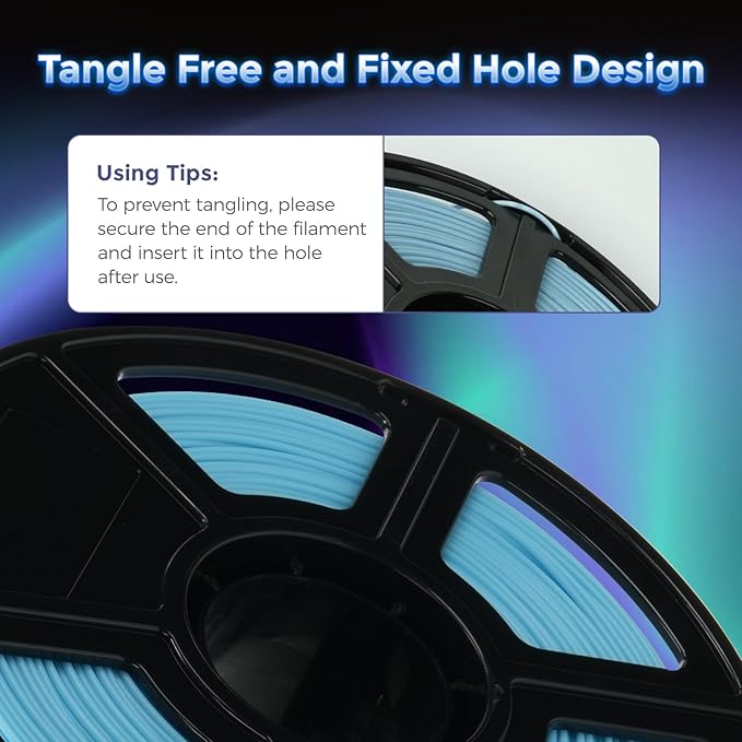 FLASHFORGE Rapid PLA Filament 1.75mm Luminous Blue, 500mm/s High Speed Printing, Glow in The Dark 3D Printer Filament 1kg Spool, Dimensional Accuracy +/- 0.02mm, Brilliant, Long-Lasting Glow