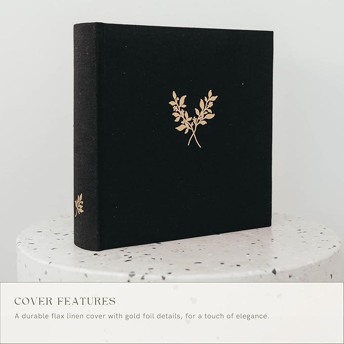 Elegant Linen Photo Album - 200 Acid-Free Pockets for 4x6 Pics - Perfect for Weddings & Gifts