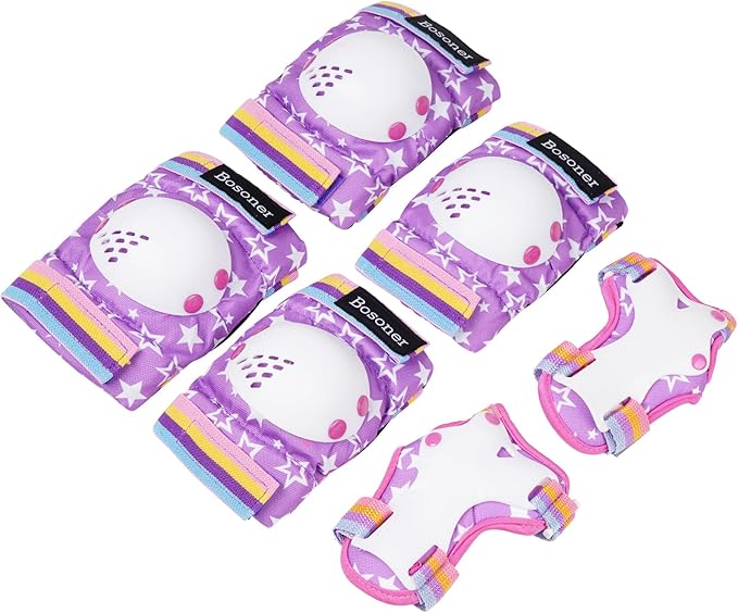 BOSONER Kids/Youth Knee Pad Elbow Pads for Roller Skates Cycling BMX Bike Skateboard Inline Rollerblading, Skating Skatings Scooter Riding Sports