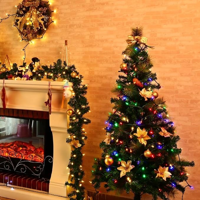 Brizled Mini Christmas Lights, 33ft 100 LED Christmas String Lights Connectable, UL Certified Energy Saving Xmas Tree Light for Indoor Outdoor Bedroom Wedding Party Xmas Tree Decoration, Warm White