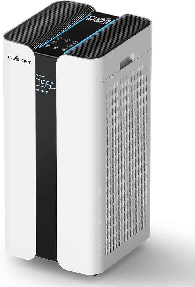 CleanForce Extra large Air Purifier for home large room, covers 3000 ft², H13 True HEPA Filter, Filters 99.97% Dust, Smoke, Odor, Pollen, VOCs, for home, office, classroom | MEGA1000 New Edition