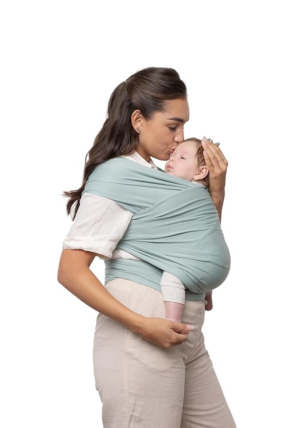 Boba Baby Wrap Carrier - Original Baby Carrier Wrap Sling for Newborns - Baby Wearing Essentials - Newborn Wrap Swaddle Holder, Newborn to Toddler Infant Sling (Serenity Sea Mist)