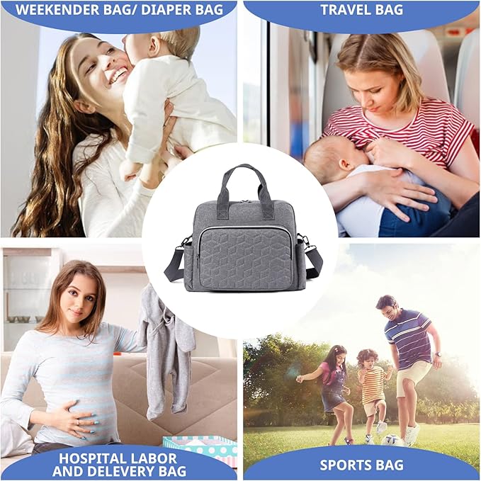 GOGOSO Crossbody Small Diaper Bag, Cute Mini Baby Diaper Tote Bags with Insulated Pockets for Traveling Outdoor Parent,l, Baby Necessities Bag