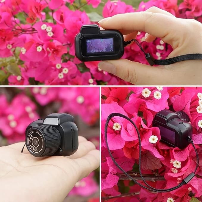 Keychain Camera, World's Smallest 1080P HD Mini Camera, Retro Portable Mini, 100 Mins Battery Life, for Students, Kids (16G)