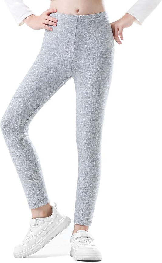 Girls Leggings Cotton Leggings for Toddler Footless Girls Pants Stretchy Baby Girl's Pants Infant Basic Leggings Size 6M -14Y