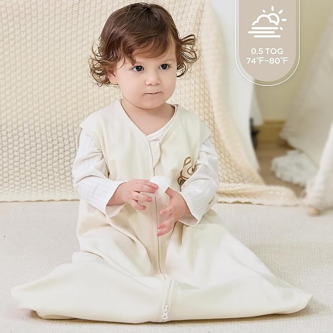 JELLYMONI Baby Sleep Sack 18-24 Months Wearable Blanket for Baby, 100% Cotton 2 Pack Infant Toddler Sleeping Sack Lightweight Soft 2-Way Zipper Sleepsack