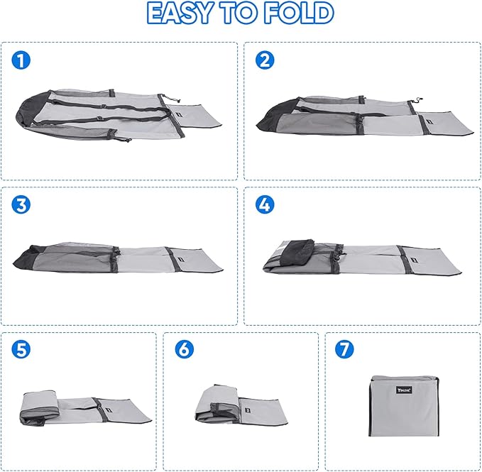 BALEINE 150L Laundry Bag Backpack, 900D Oxford Fabric Large Travel Laundry Bags with Shoulder Straps and 2 Mesh Pockets for College Dorm, Apartment, Laundromat (Grey, 150L)