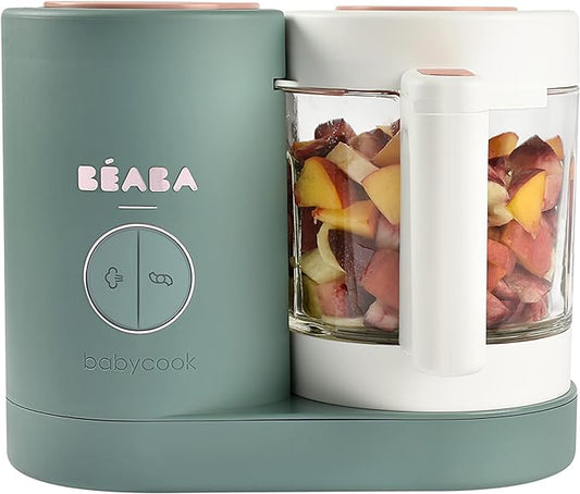 BEABA Babycook Neo Baby Food Maker | Non-Toxic Glass & Stainless Steel | Trusted by Celebrity Moms | Sustainable Baby Food Processor | Global Leader | 34 Servings in 20 Mins